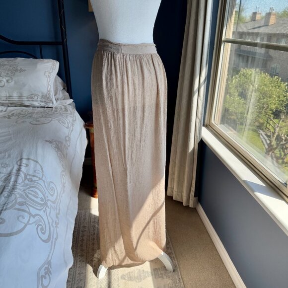 Tan Long Tie Up Swim Sarong Skirt Cover Up - Picture 4 of 7